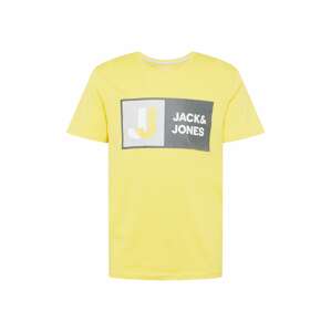 JACK & JONES Tričko 'LOGAN'  žltá / sivá / tmavosivá / biela