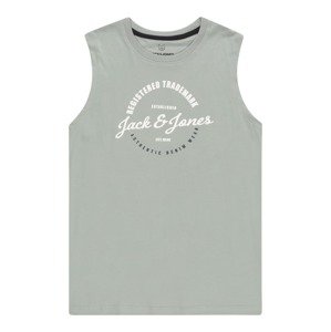 Jack & Jones Junior Tričko 'BRAT'  biela / čierna / dymovo šedá
