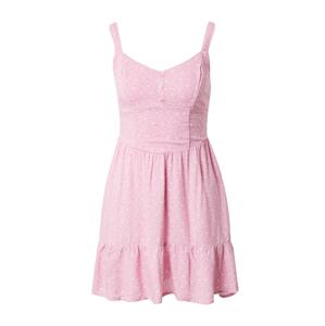 HOLLISTER Letné šaty  krémová / trávovo zelená / ružová