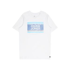 Jack & Jones Junior Tričko 'BRYAN'  biela / svetlomodrá / námornícka modrá / indigo