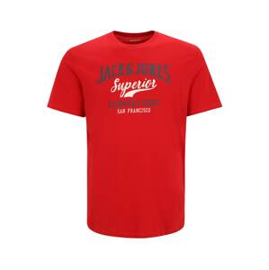 Jack & Jones Plus Tričko  červená / čierna / biela