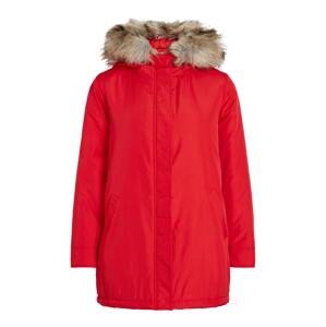 VILA Zimná bunda 'Loui'  béžová melírovaná / červená