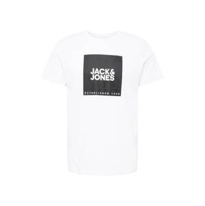 JACK & JONES Tričko 'LOCK'  čierna / biela