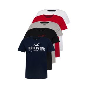 HOLLISTER Tričko  modrá / sivá / červená / čierna / biela