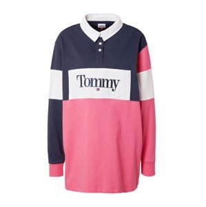 Tommy Jeans Tričko  tmavomodrá / svetloružová / biela