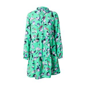 VERO MODA Košeľové šaty 'ANJA SALINA'  zelená / svetlofialová / tmavofialová