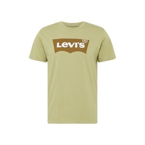 LEVI'S ® Tričko 'Graphic Crewneck Tee'  karamelová / olivová / biela