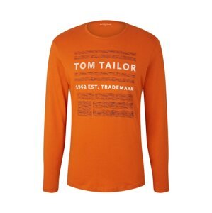 TOM TAILOR Tričko  antracitová / oranžová / biela