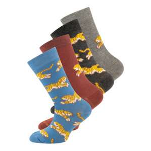 EWERS Ponožky  dymovo modrá / sivá melírovaná / pastelovo červená / čierna melírovaná