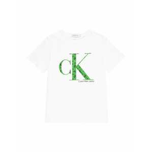 Calvin Klein Jeans Tričko  zelená / čierna / biela