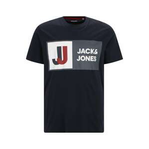 Jack & Jones Plus Tričko 'LOGAN'  námornícka modrá / rubínová / biela
