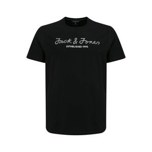 Jack & Jones Plus Tričko 'BERG'  čierna / biela