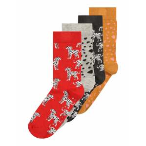 EWERS Ponožky 'DALMATINER'  hnedá / svetlosivá / ohnivo červená / biela
