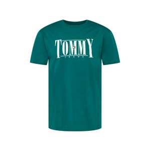 Tommy Jeans Tričko  petrolejová / biela / červená / tmavomodrá