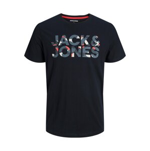 JACK & JONES Tričko 'RAMP'  svetlosivá / tmavosivá / koralová / čierna