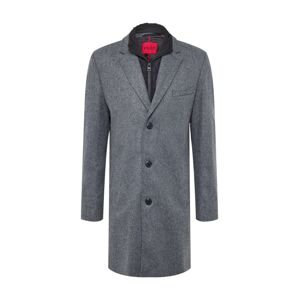 HUGO Prechodný kabát 'Milogan'  sivá melírovaná / čierna