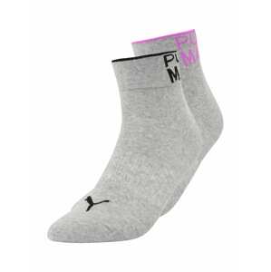 PUMA Ponožky  sivá melírovaná / fialová / čierna