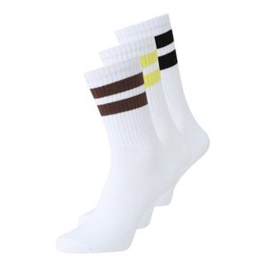 WEEKDAY Ponožky 'Eleven'  tmavohnedá / žltá / čierna / biela