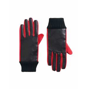Desigual Prstové rukavice 'Logomania'  červená / čierna
