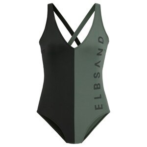 Elbsand Jednodielne plavky  zelená / čierna