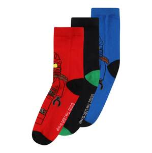 LEGO WEAR Ponožky  modrá / zelená / červená / čierna
