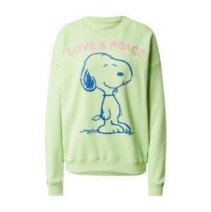 Frogbox Mikina 'Snoopy Love & Peace'  modrá / svetlozelená / ružová