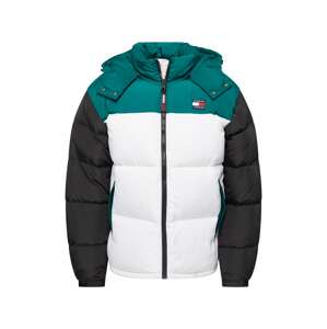Tommy Jeans Zimná bunda 'ALASKA'  smaragdová / čierna / biela