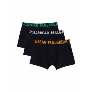 Pull&Bear Boxerky  trávovo zelená / oranžová / čierna / biela