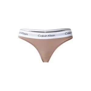 Calvin Klein Underwear Tangá  tmavobéžová / čierna / biela