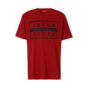 Jack & Jones Plus Tričko 'STORM'  tmavočervená / čierna
