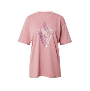 SKECHERS Funkčné tričko  tmavofialová / ružová / biela