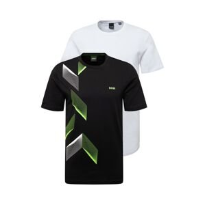 BOSS Green Tričko  sivá melírovaná / čierna