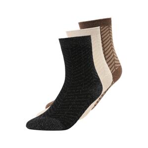 UNMADE Copenhagen Ponožky 'Cora'  karamelová / svetlohnedá / čierna / biela ako vlna