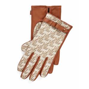 Lauren Ralph Lauren Prstové rukavice  béžová / karamelová / biela